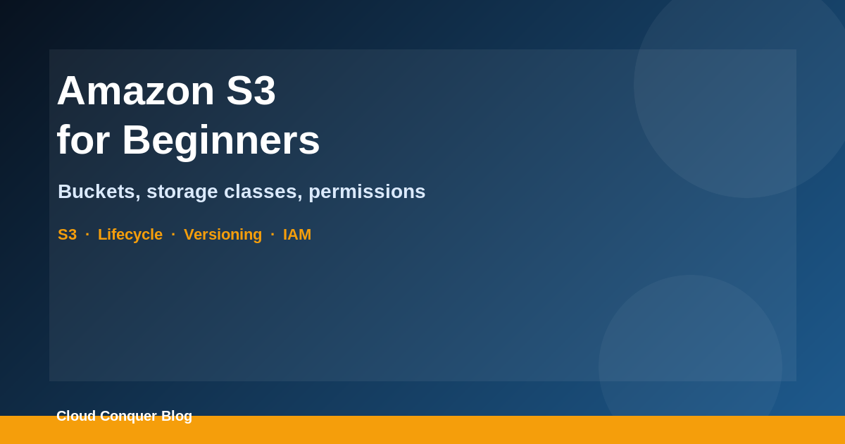 Amazon S3 buckets storage classes and permissions guide