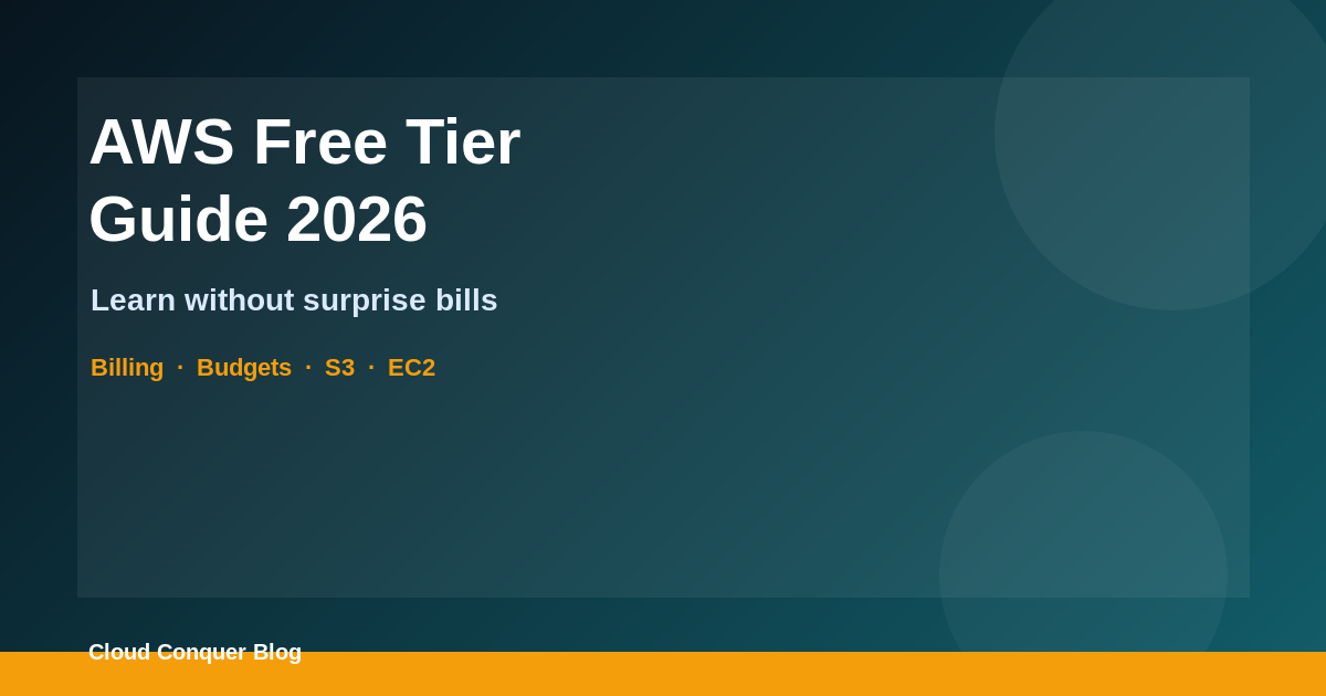 AWS Free Tier learning guide and cost guardrails