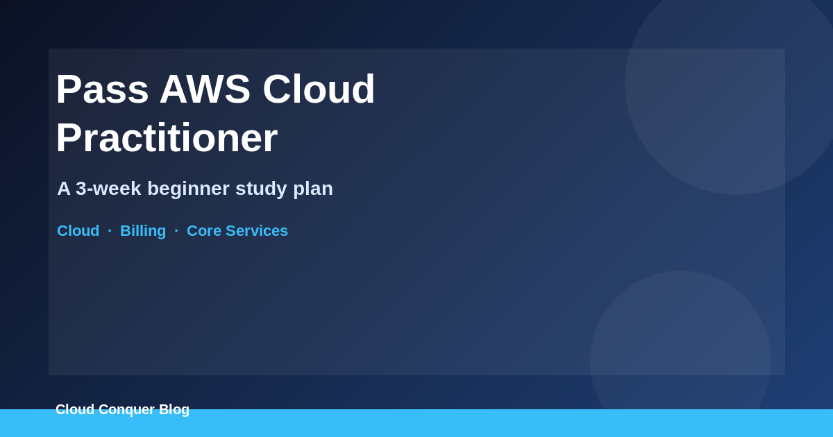 AWS Cloud Practitioner 3 week study plan